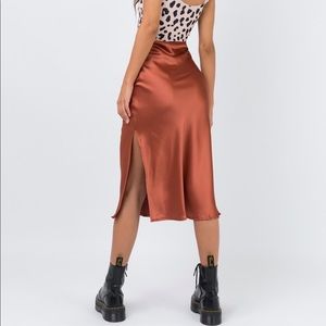 Princess Polly CLEO LAVOE MIDI SKIRT RUST